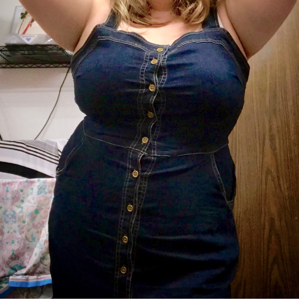 Jean button dress